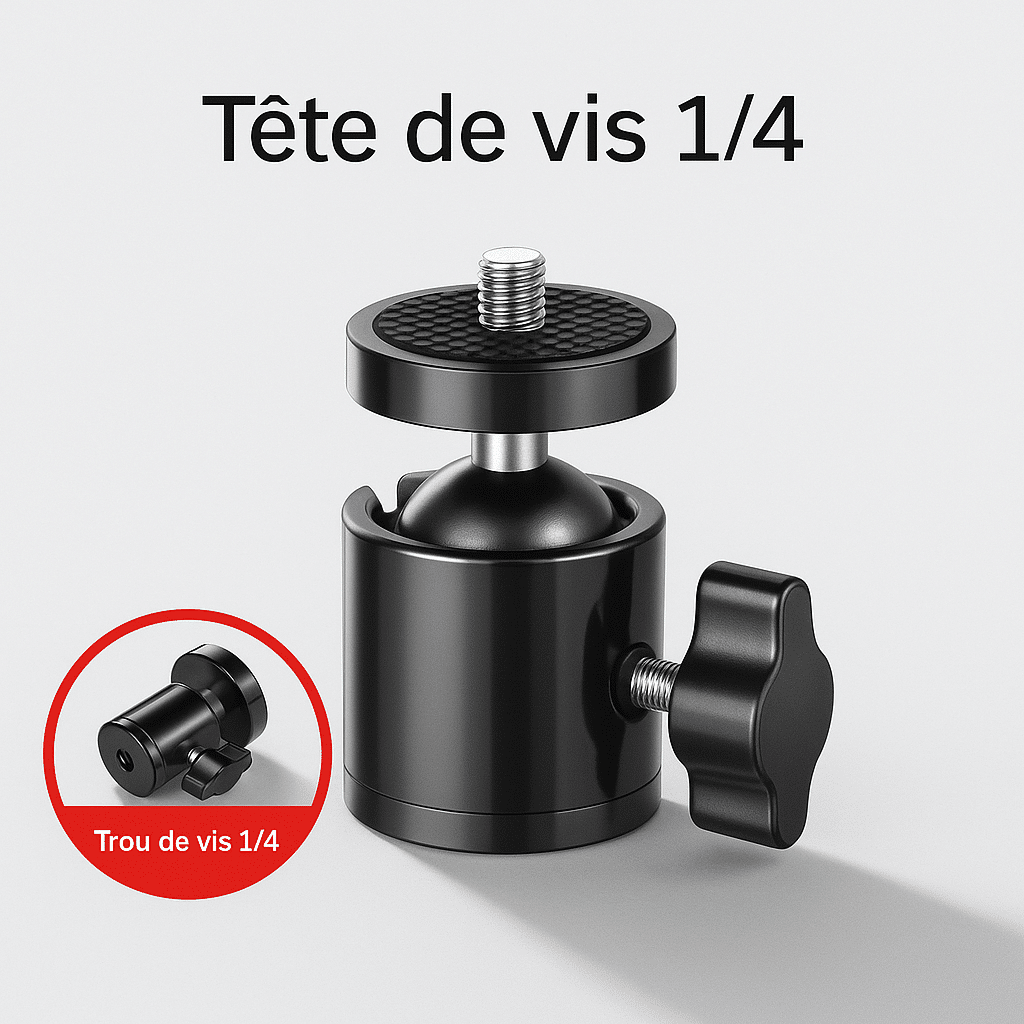 Trepied 160cm adapdateur tète de vis 1/4